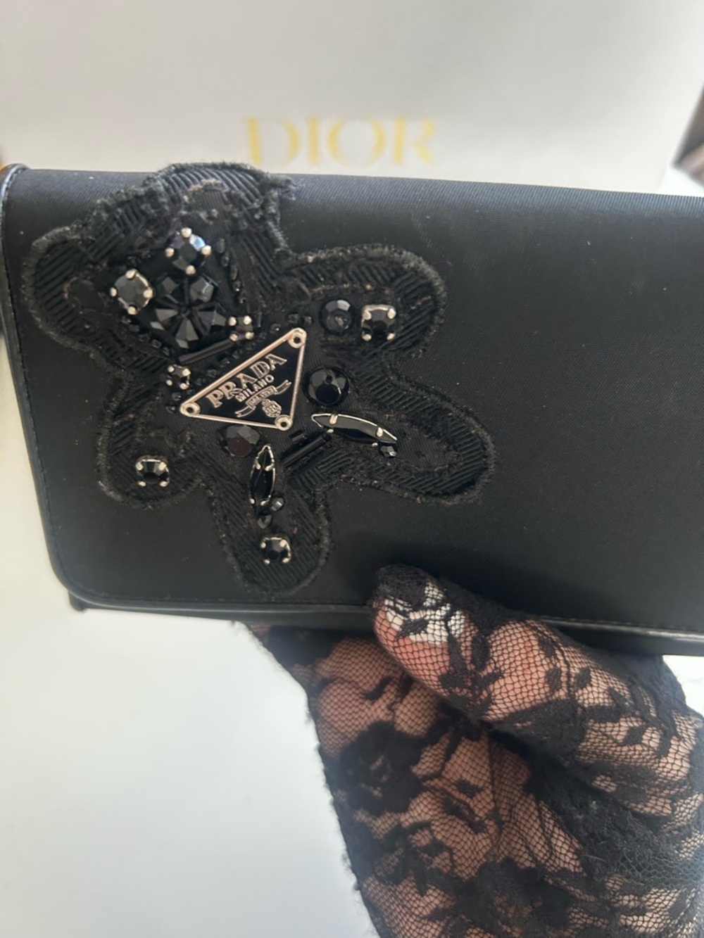 Prada Tessuto Black Nylon Long Wallet Featuring a Teddy Bear Motif | RARE! - Picture 5 of 16